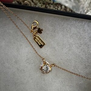 Kate Spade Gold Necklace with Clear Gem